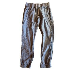 Athleta Cabo Linen Jogger Pants Blue Chambray 100% Linen Womens 10